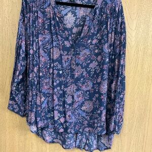 Floral Blue Women's Top